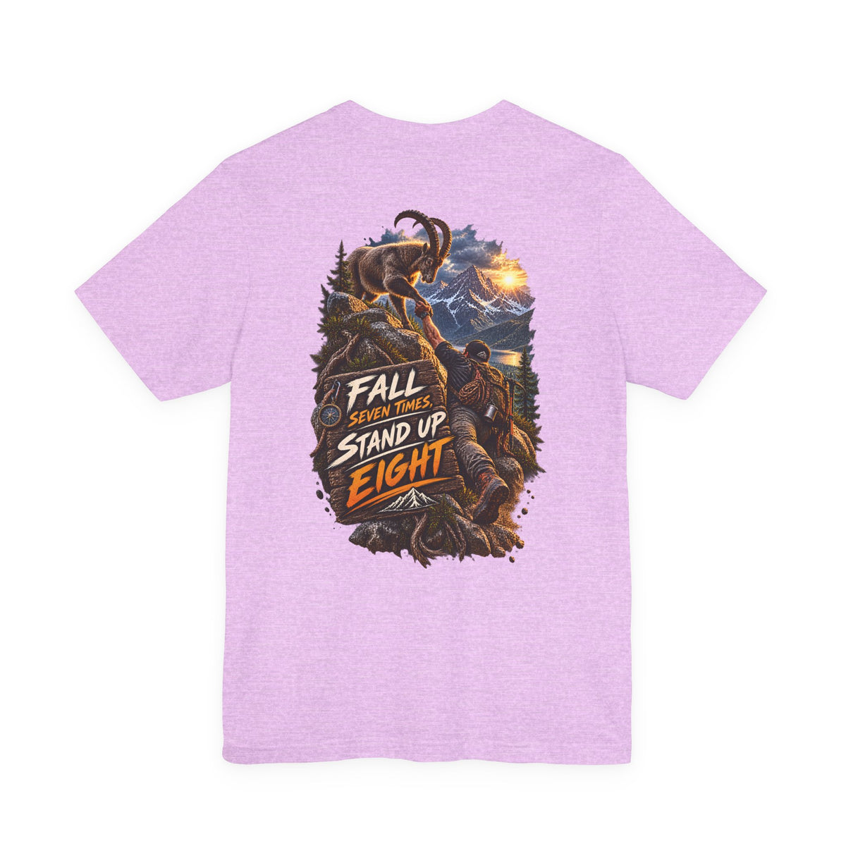 Mammoth Climber Tee — "Fall Seven Times, Stand Up Eight" Inspirational Outdoor T-Shirt