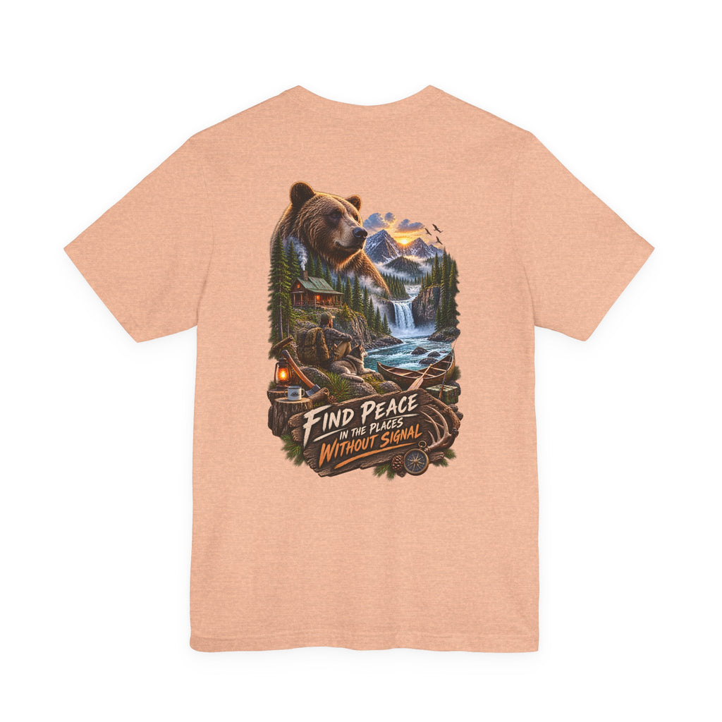 T-shirt Bear Mountain Scenic — « Trouvez la paix là où il n'y a pas de réseau »