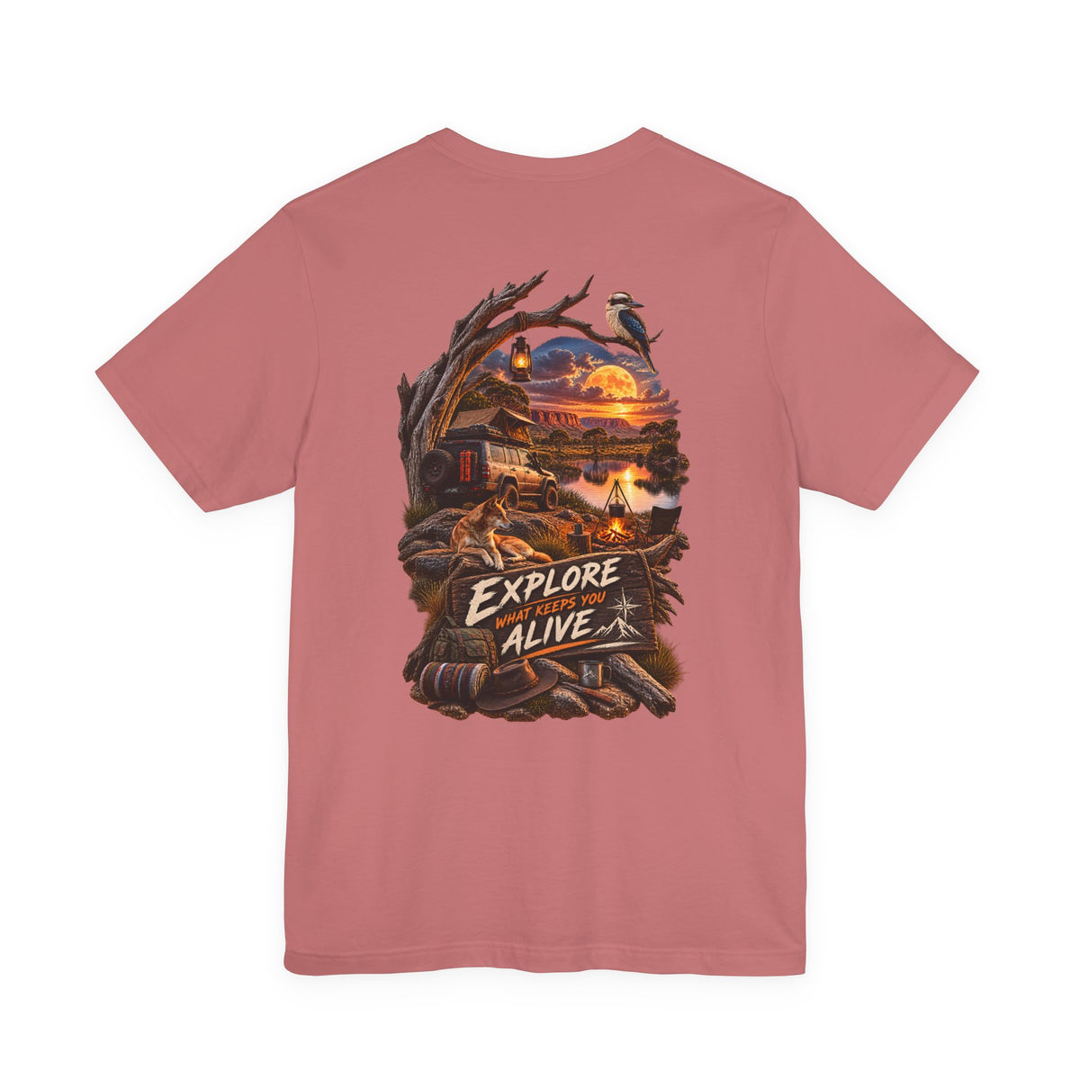 Explore Alive Adventure T-Shirt — Outdoor Camping Sunset Graphic Tee