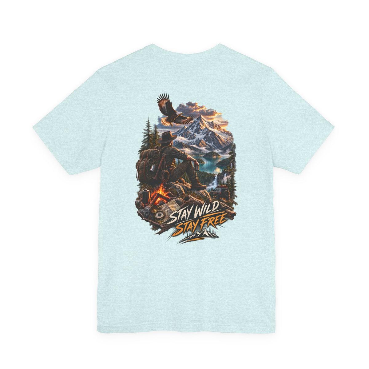 Stay Wild Stay Free Mountain Tee — Adventure Nature Graphic T-Shirt
