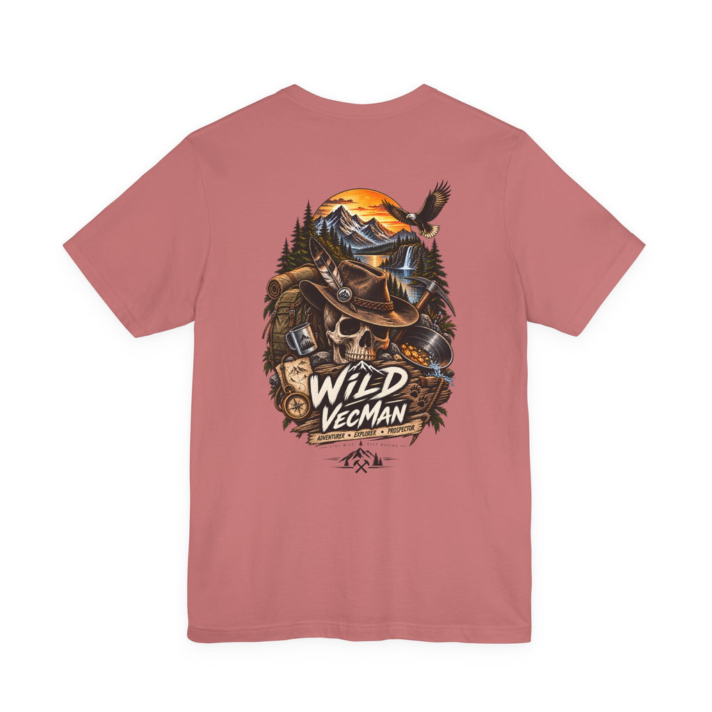 T-shirt Aventure Wild VecMan — T-shirt graphique avec motif montagne et vie sauvage
