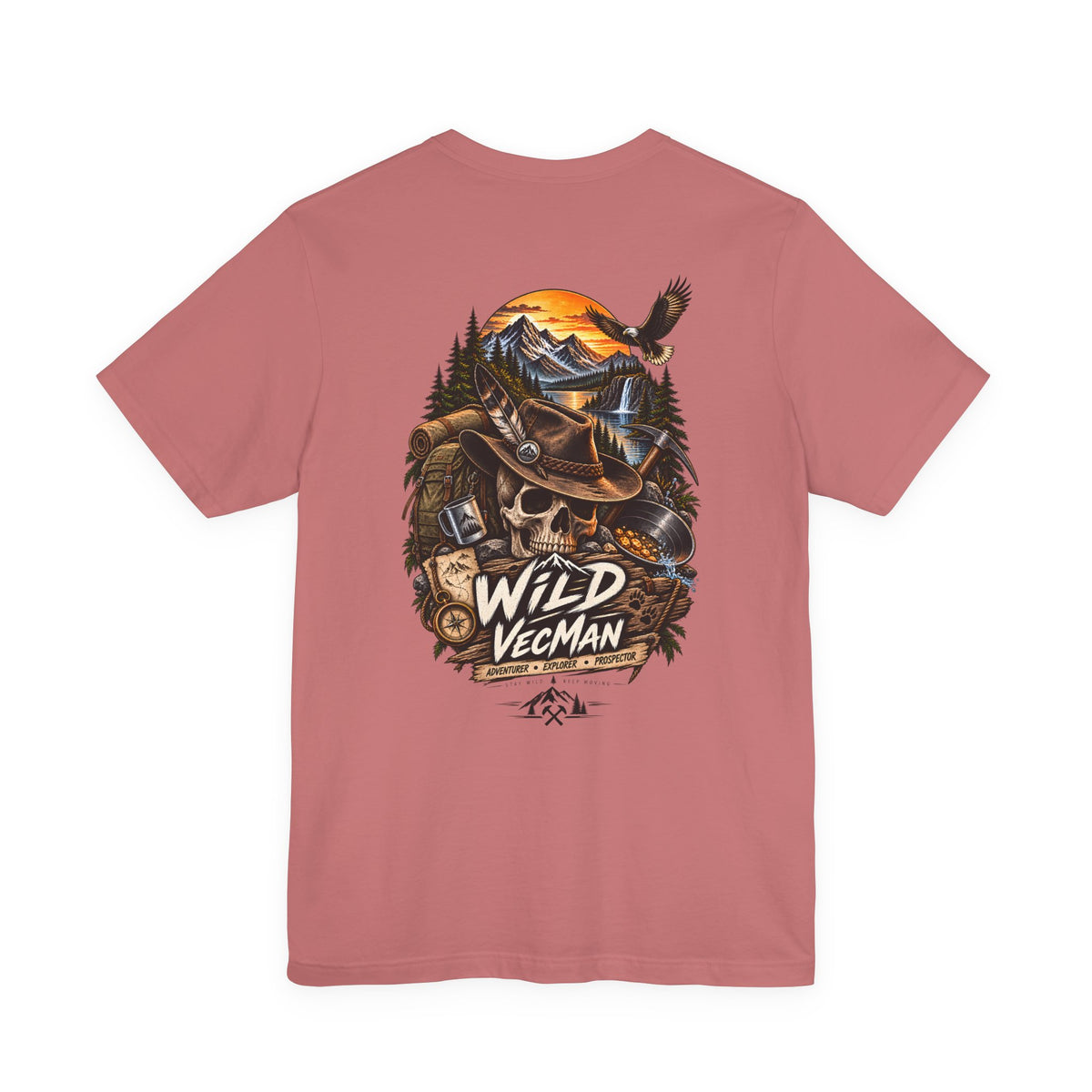 Wild VecMan Adventure T-Shirt — Outdoorsy Mountain Wildlife Graphic Tee