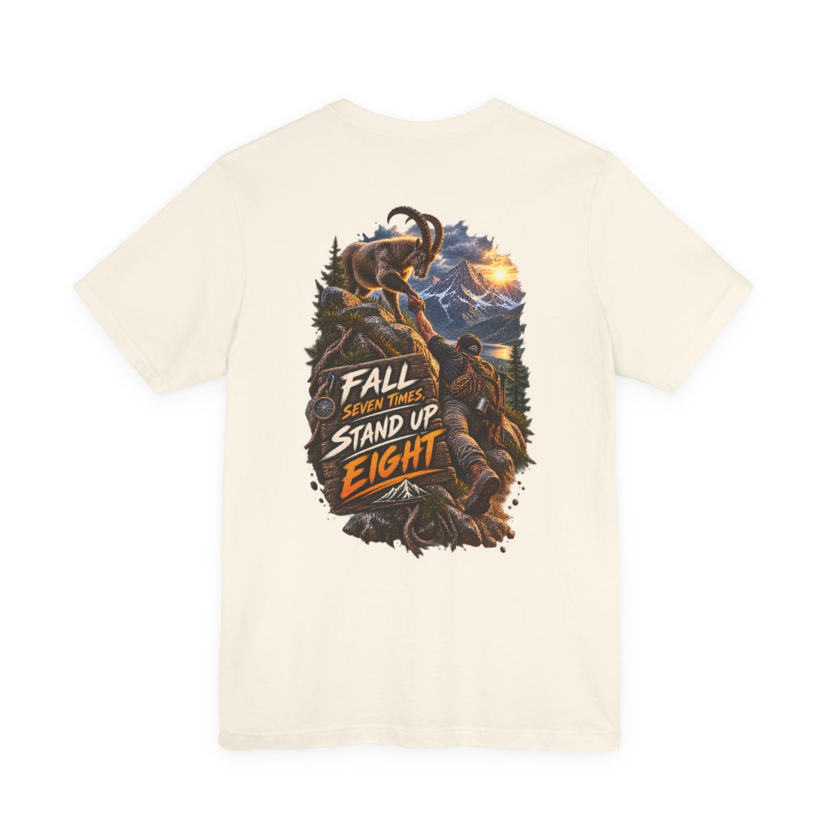 Mammoth Climber Tee — "Fall Seven Times, Stand Up Eight" Inspirational Outdoor T-Shirt
