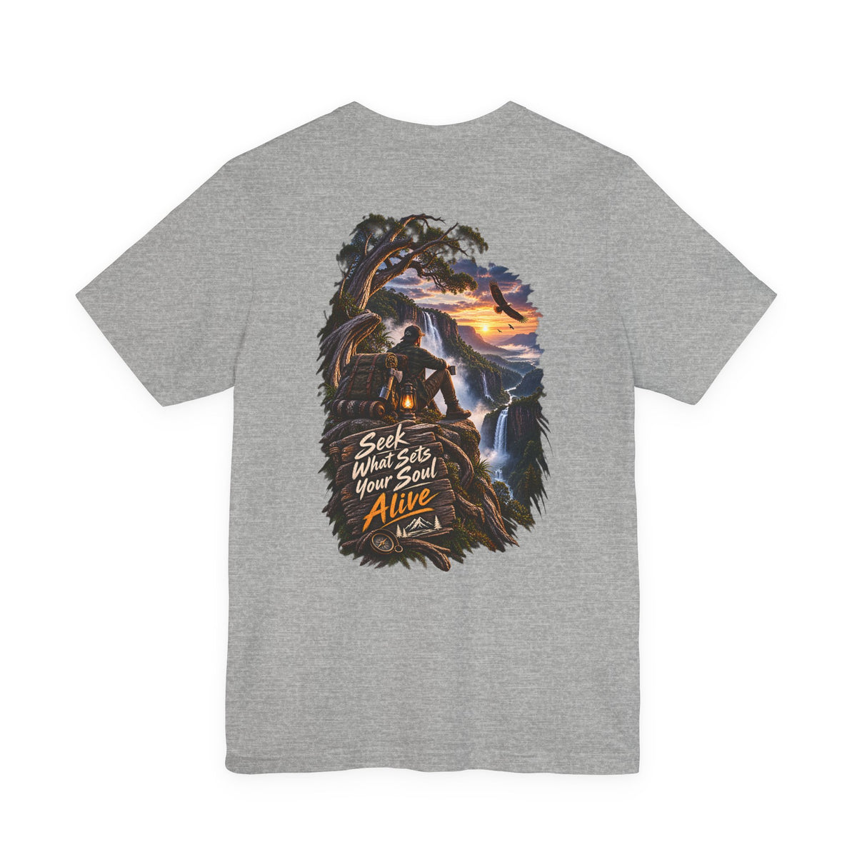 Adventure Graphic Tee — "Seek What Sets Your Soul Alive" Nature Hiking T‑Shirt