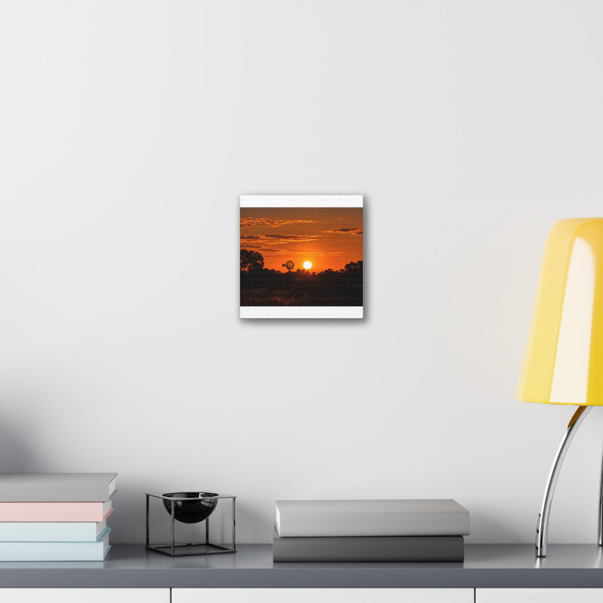 Sunset Windmill Canvas Print — Rural Farmhouse Wall Art