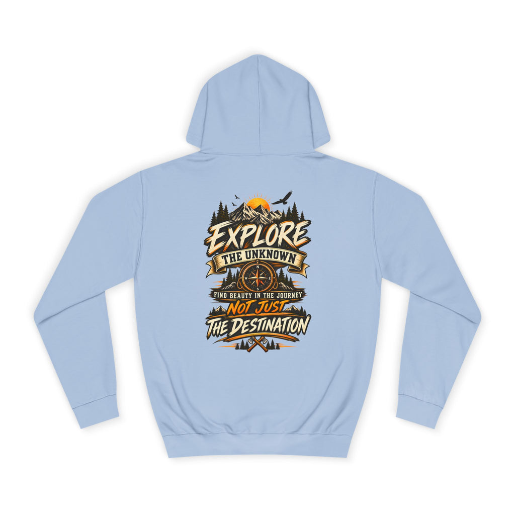 Explore The Unknown Hoodie — Adventure Graphic College Pullover