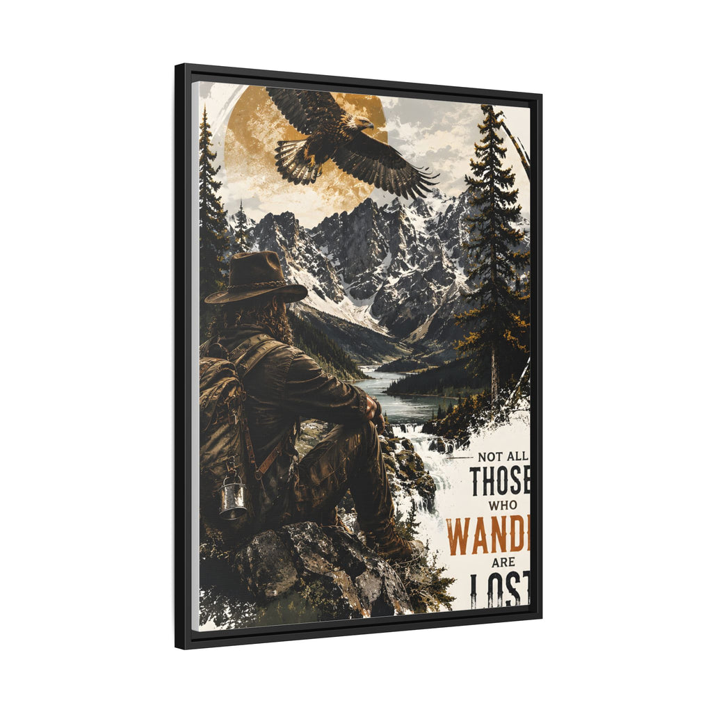 Wander Not Lost Eagle Mountain Canvas Print — Framed Matte Wall Art