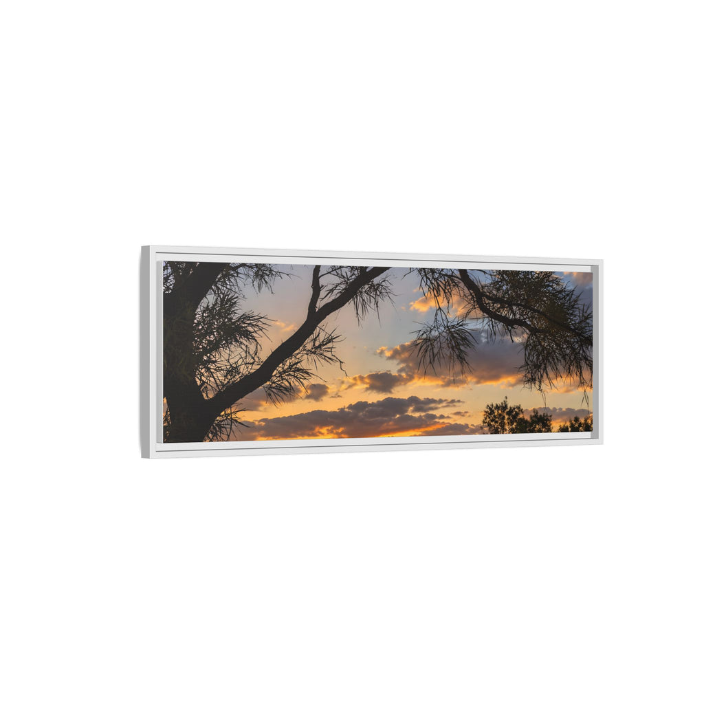 Sunset Silhouette Matte Canvas Print — Framed Landscape Wall Art