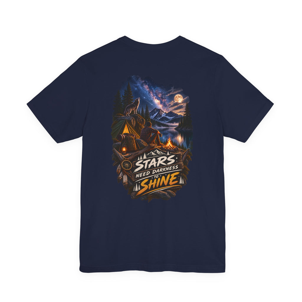 T-shirt Camping Nuit Étoilée — T-shirt graphique « Les étoiles ont besoin de l'obscurité pour briller »