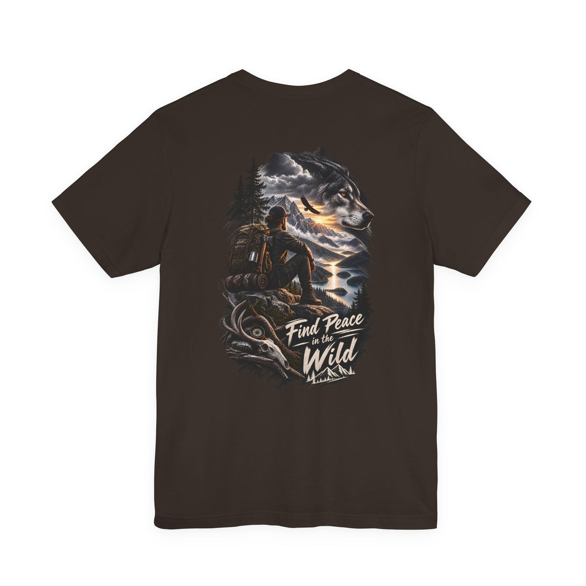 Adventure Tee — "Find Peace in the Wild" Hiking Graphic T-Shirt