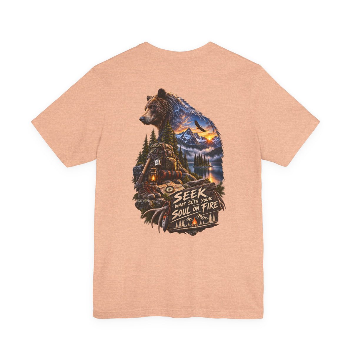 Bear Wilderness Tee — "Seek with the Soul on Fire" Outdoor Adventure T-Shirt