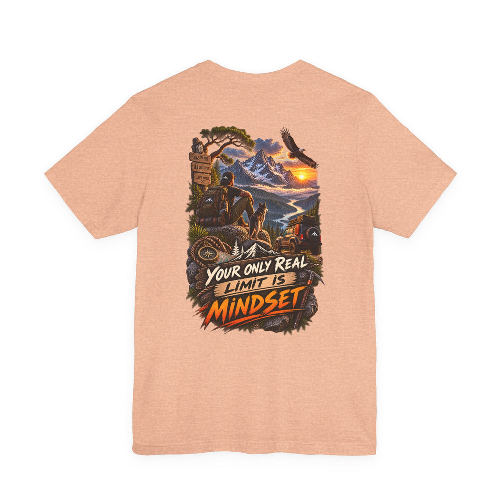 T-shirt graphique Mindset Adventure — T-shirt de motivation « Votre seule vraie limite est votre état d'esprit » avec motif de montagne