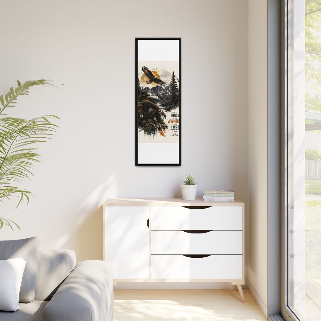 Wander Not Lost Eagle Mountain Canvas Print — Framed Matte Wall Art
