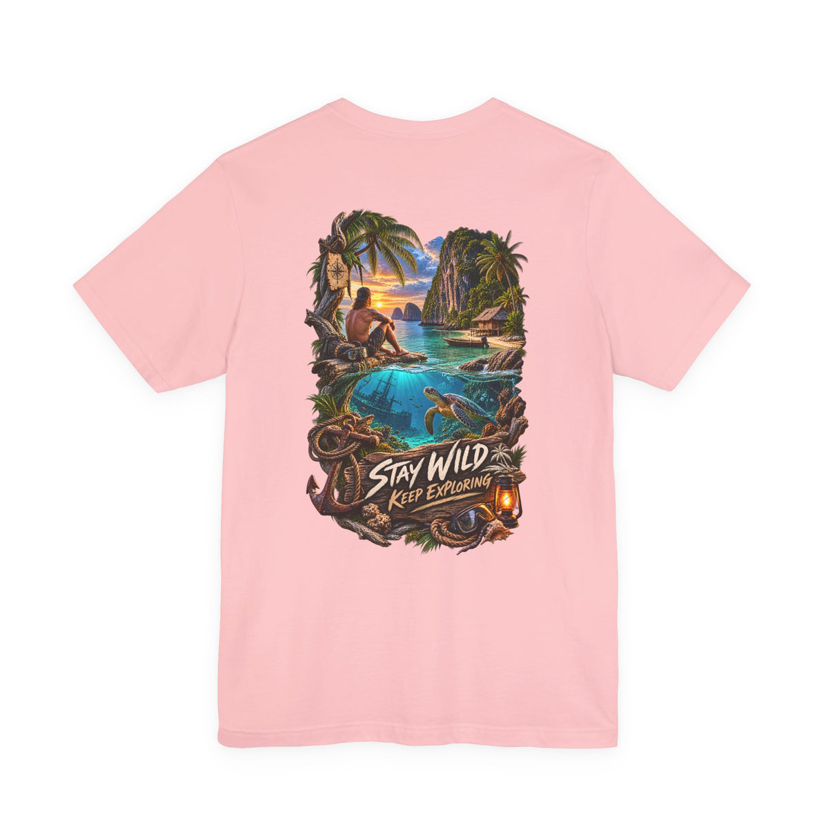 Stay Wild Adventure Tee — Tropical Explorer Graphic T-Shirt