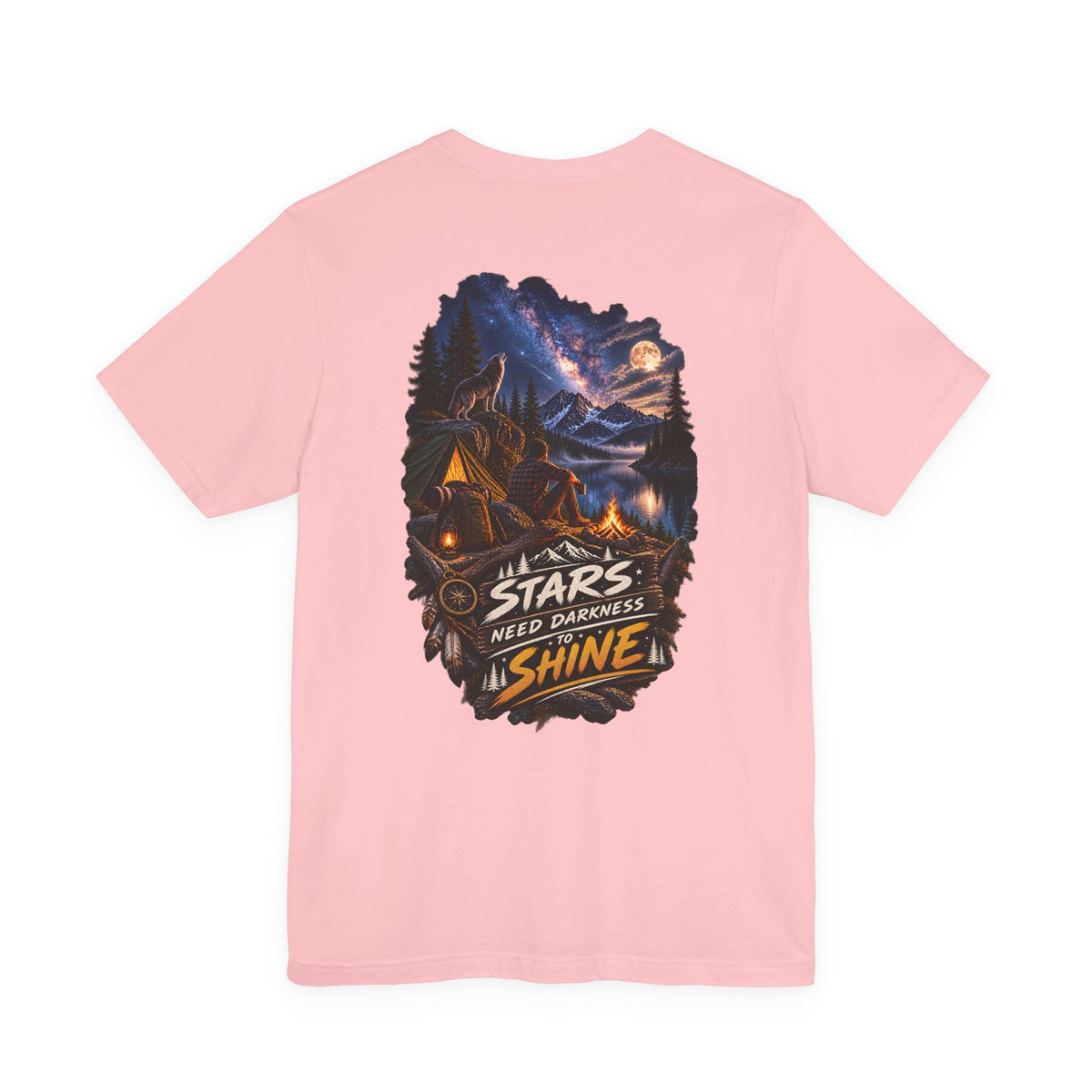 Camping Night Sky T-Shirt — "The Stars Need Darkness to Shine" Graphic Tee