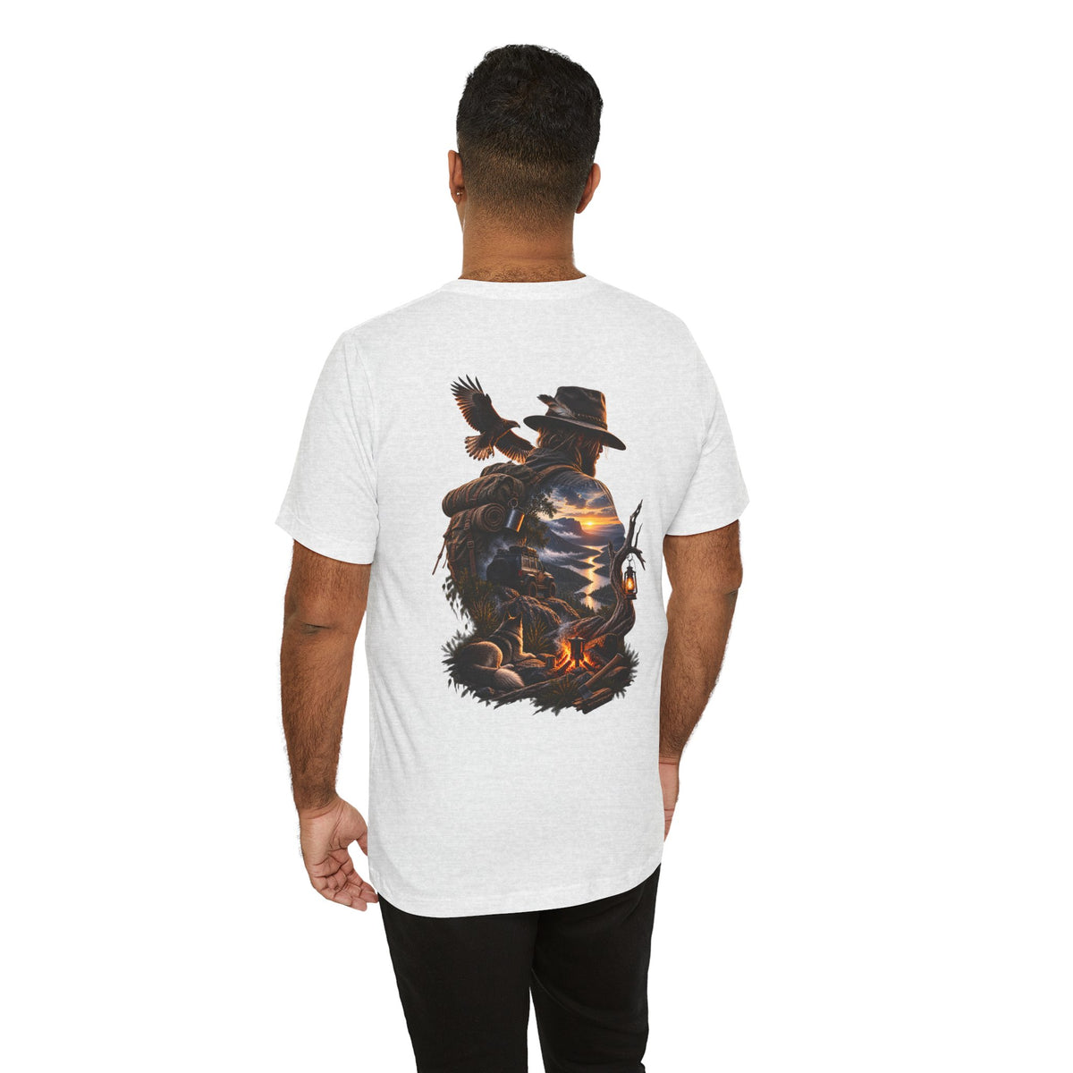 Western Campfire T-Shirt — Cowboy Silhouette Sunset Graphic