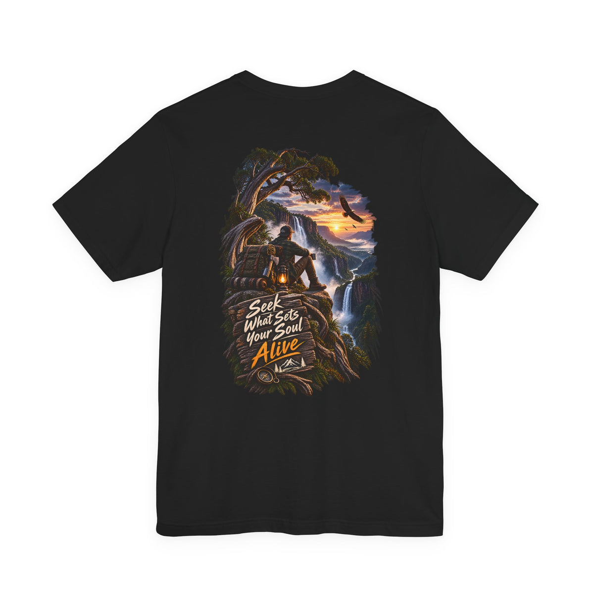 Adventure Graphic Tee — "Seek What Sets Your Soul Alive" Nature Hiking T‑Shirt