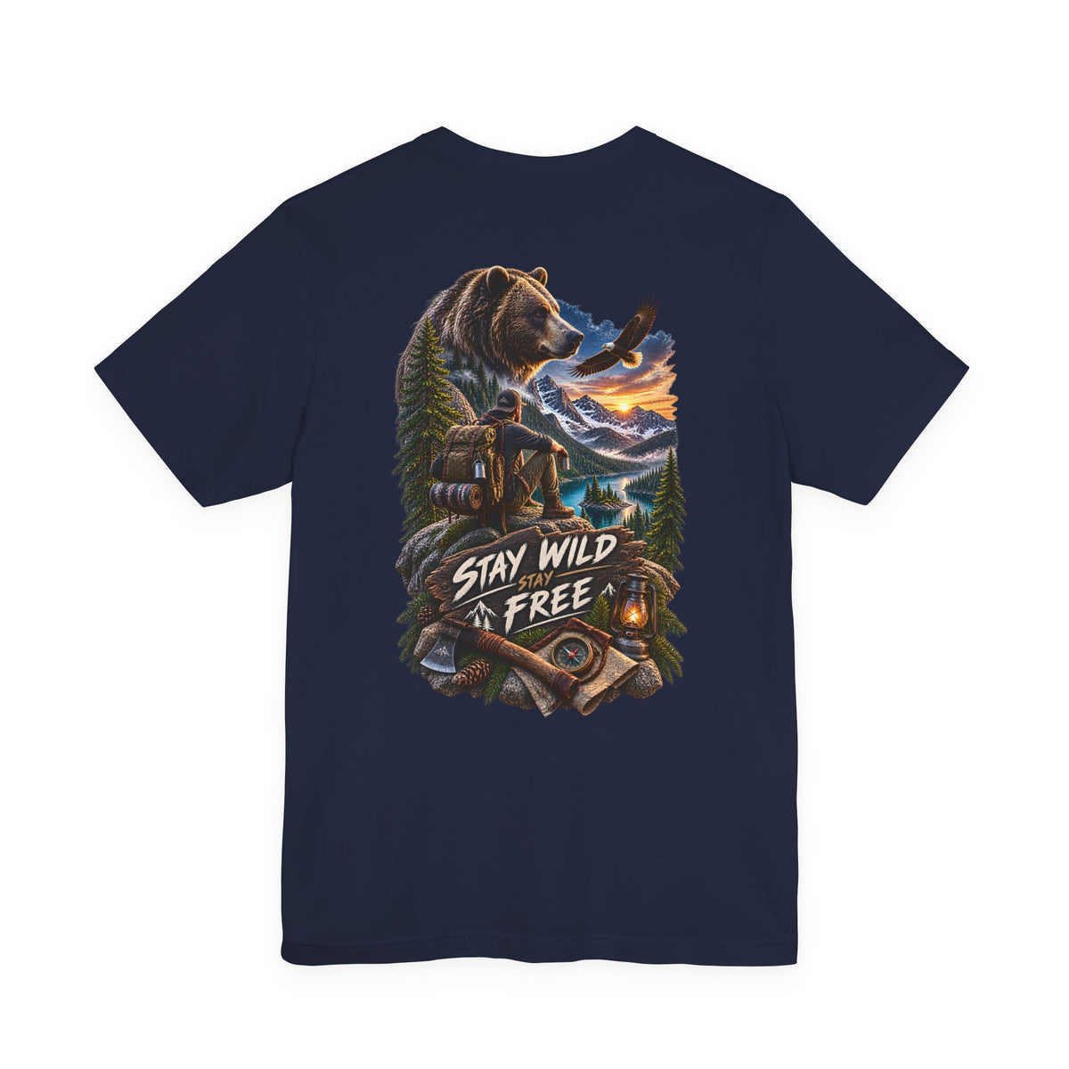 Stay Wild Free Bear T‑Shirt — Outdoor Adventure Graphic Tee