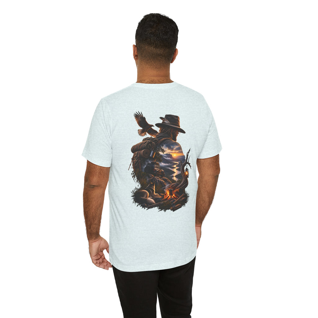 T-shirt Western Campfire — Motif silhouette de cow-boy au coucher du soleil