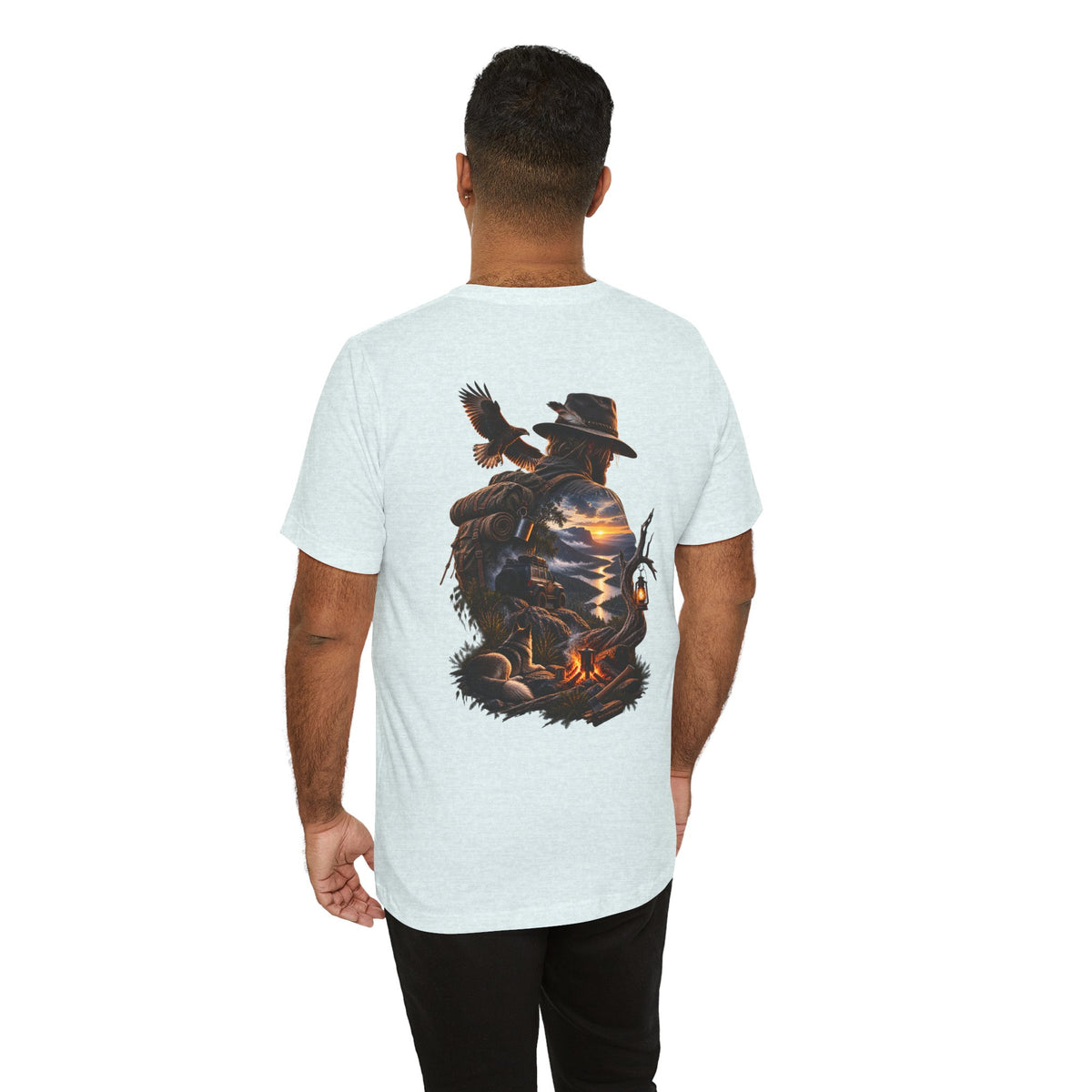 Western Campfire T-Shirt — Cowboy Silhouette Sunset Graphic