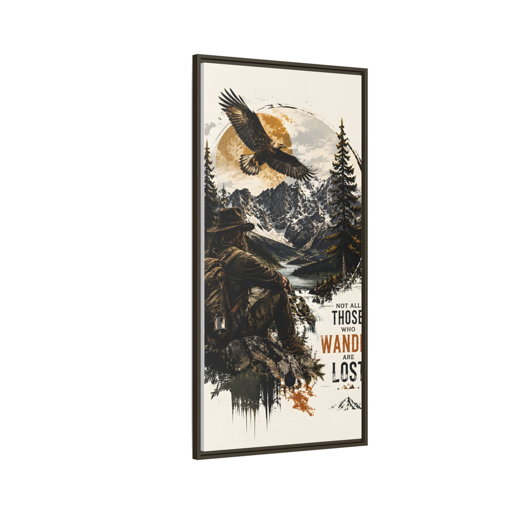 Wander Not Lost Eagle Mountain Canvas Print — Framed Matte Wall Art