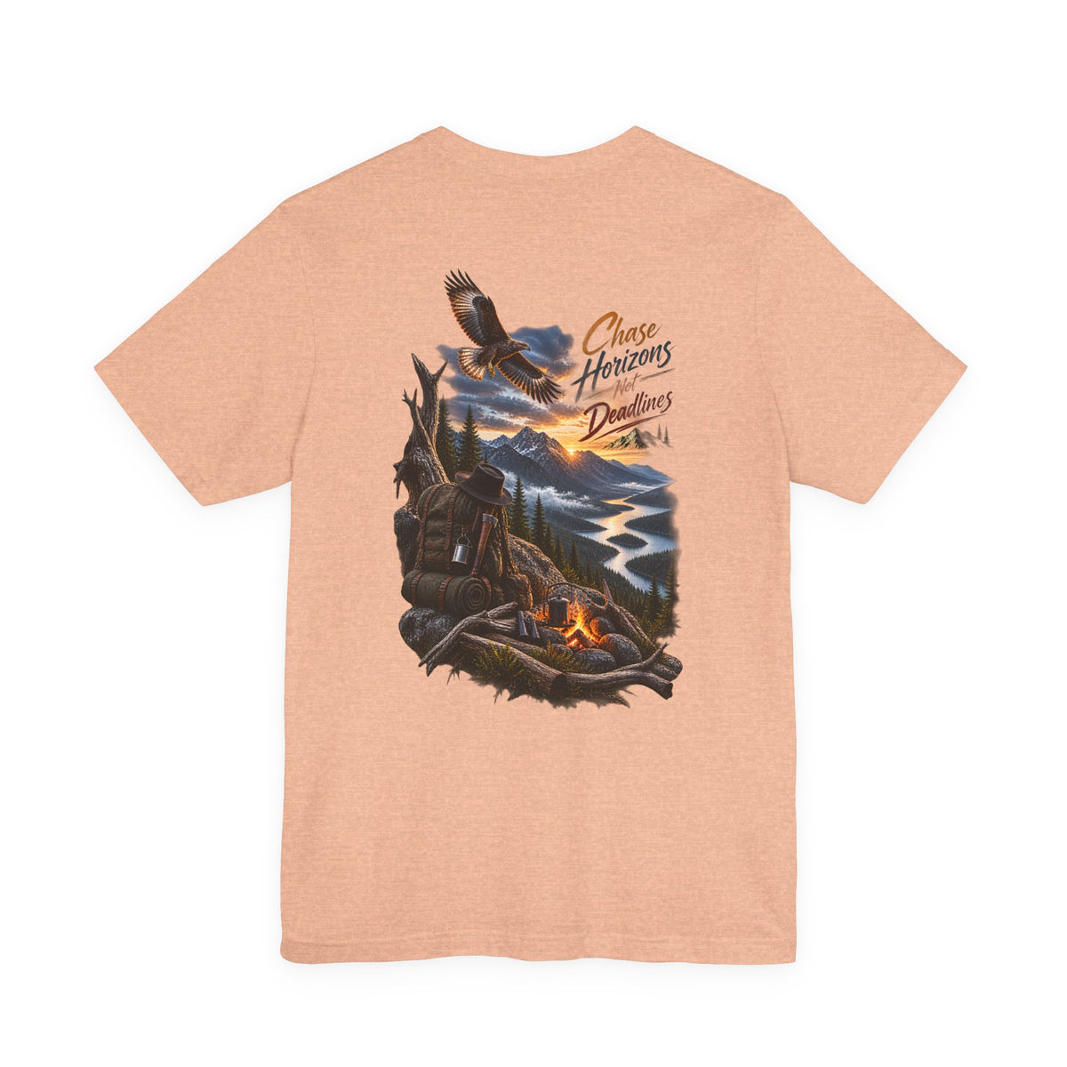 T-Shirt — 'Chase Horizons, Dream Big' Eagle Mountain Campfire Graphic Tee