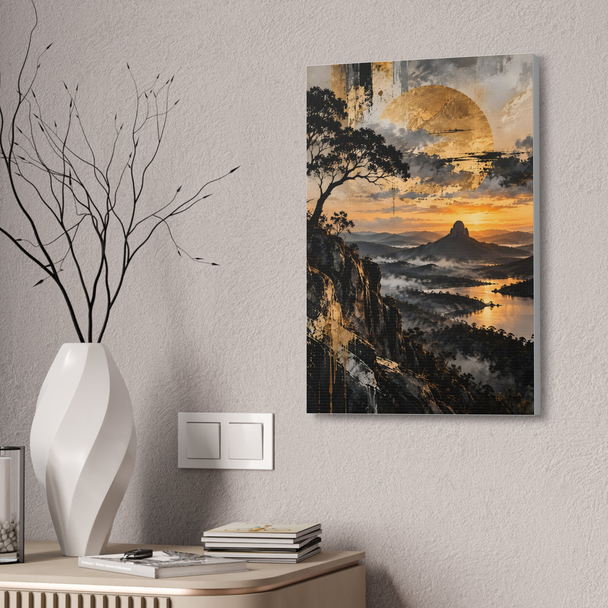 Golden Sunrise Landscape Canvas Print — Stretched 1.5"