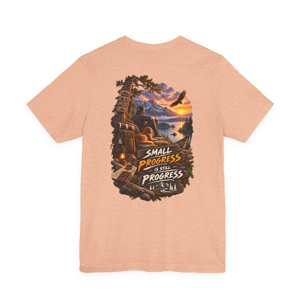 T-shirt de camping « Petit progrès reste un progrès »