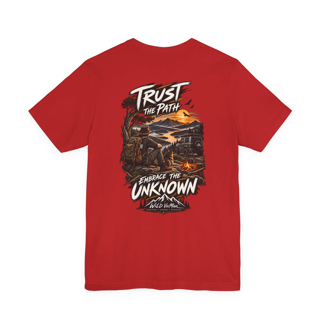 T-shirt graphique scénique « Trust the Path » — T-shirt d'aventure « Embrasser l'inconnu »