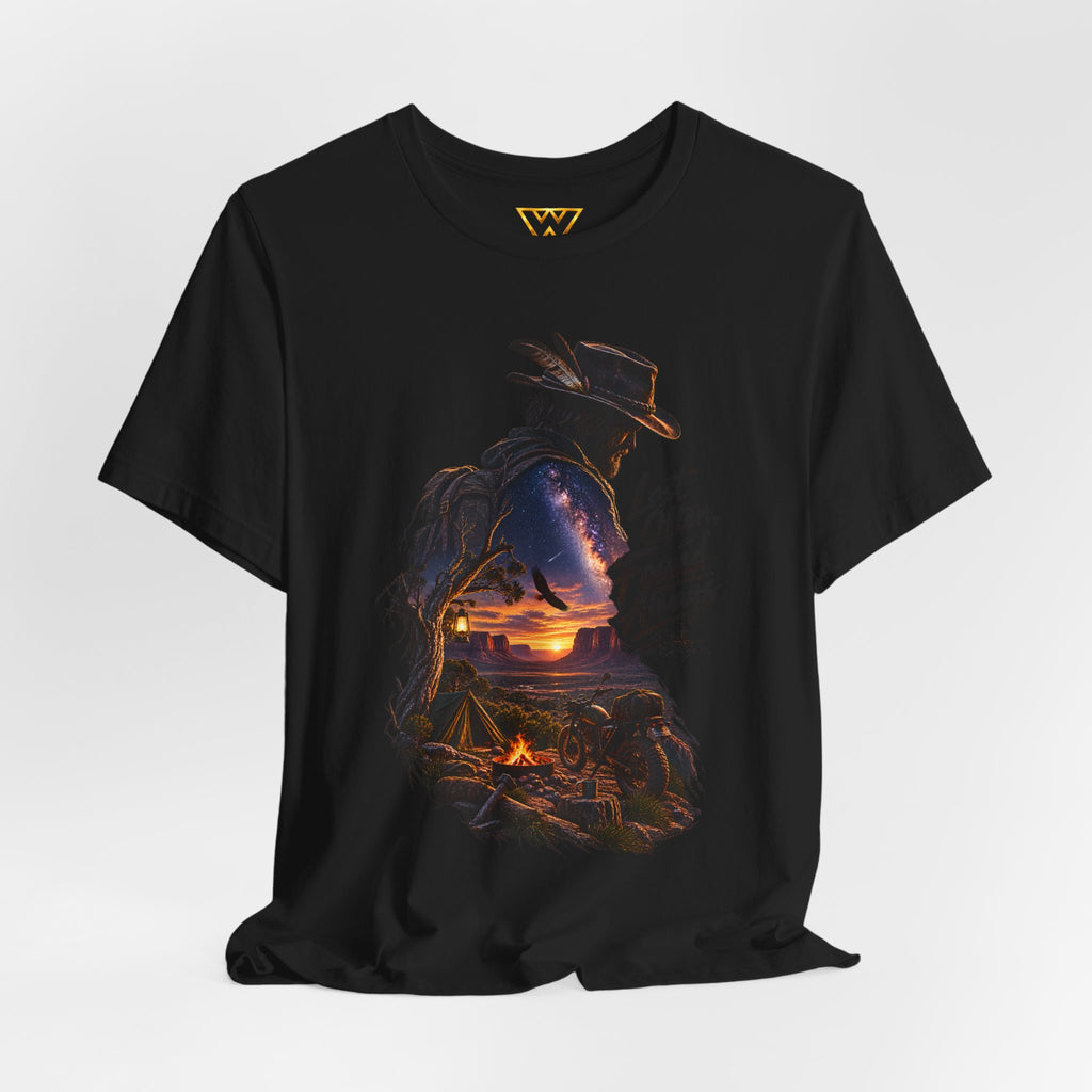 T‑Shirt — Western Sunset Cowboy 'Lost Often, Found Always' Graphic Tee