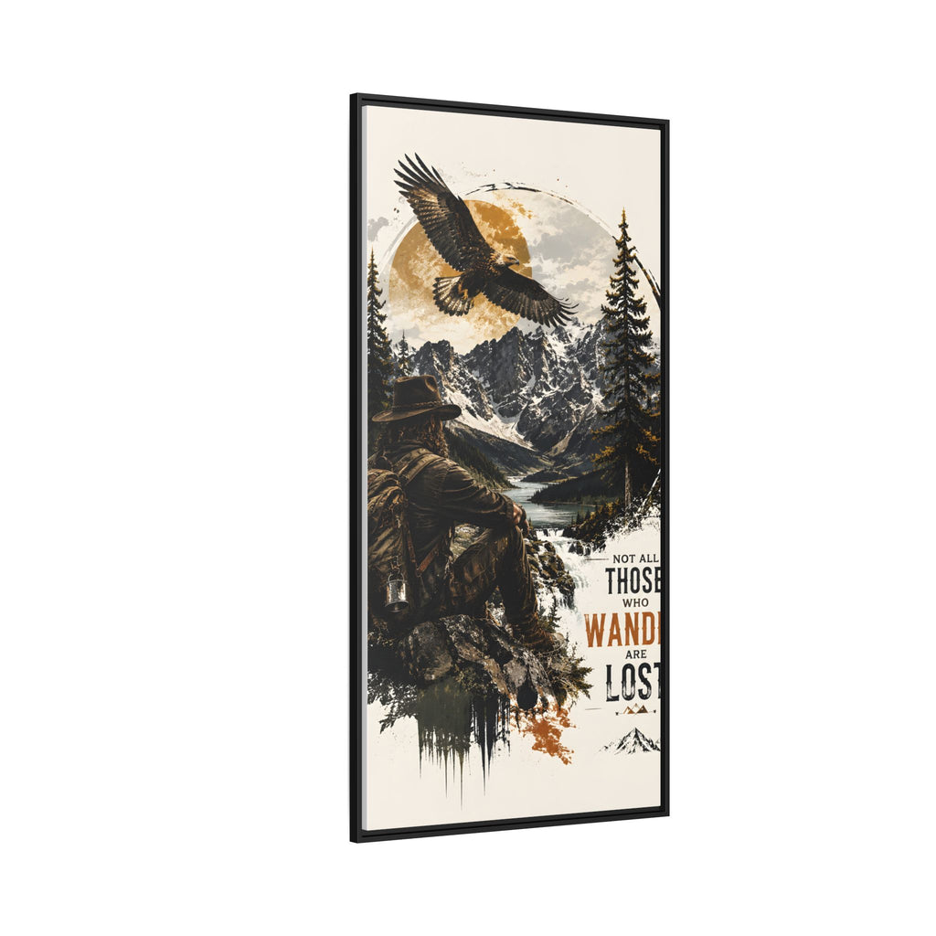 Wander Not Lost Eagle Mountain Canvas Print — Framed Matte Wall Art