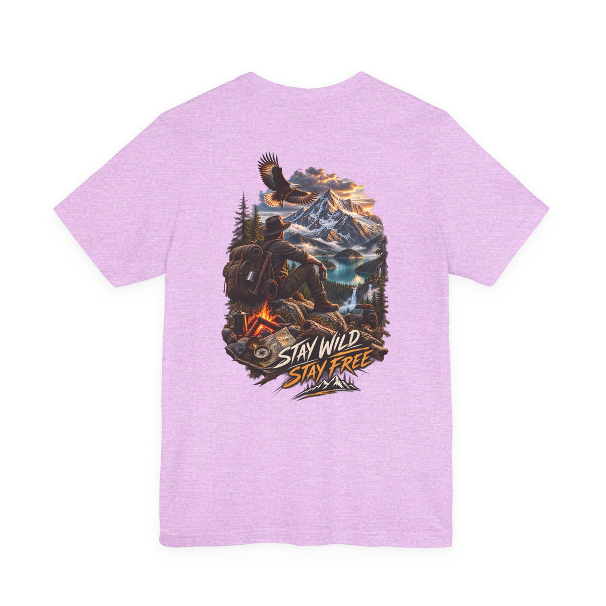 Stay Wild Stay Free Mountain Tee — Adventure Nature Graphic T-Shirt