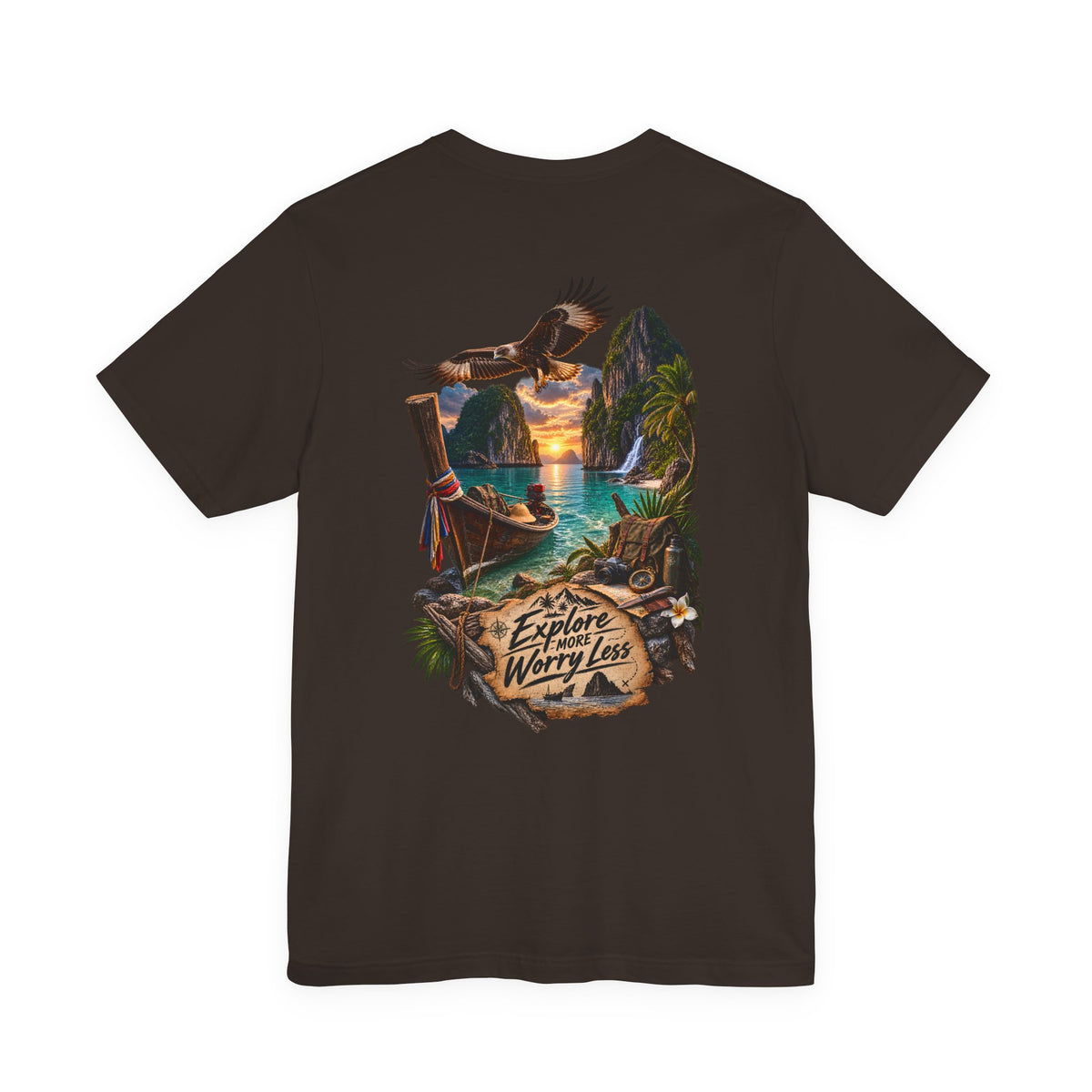 Explore More Scenic Tee — "Explore Worry Less" Travel Graphic T-Shirt