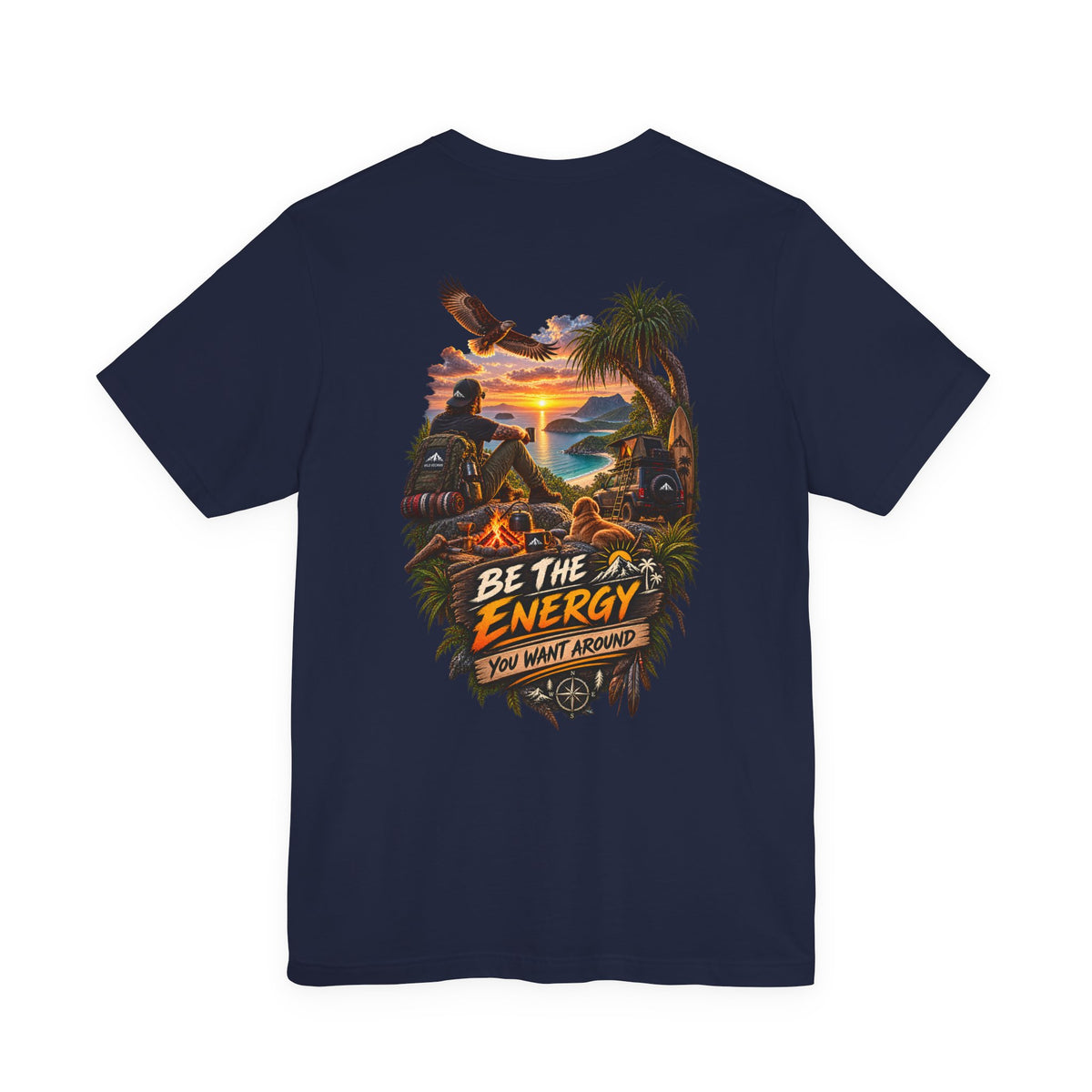 T-Shirt — "Be The Energy" Sunset Island Graphic Tee
