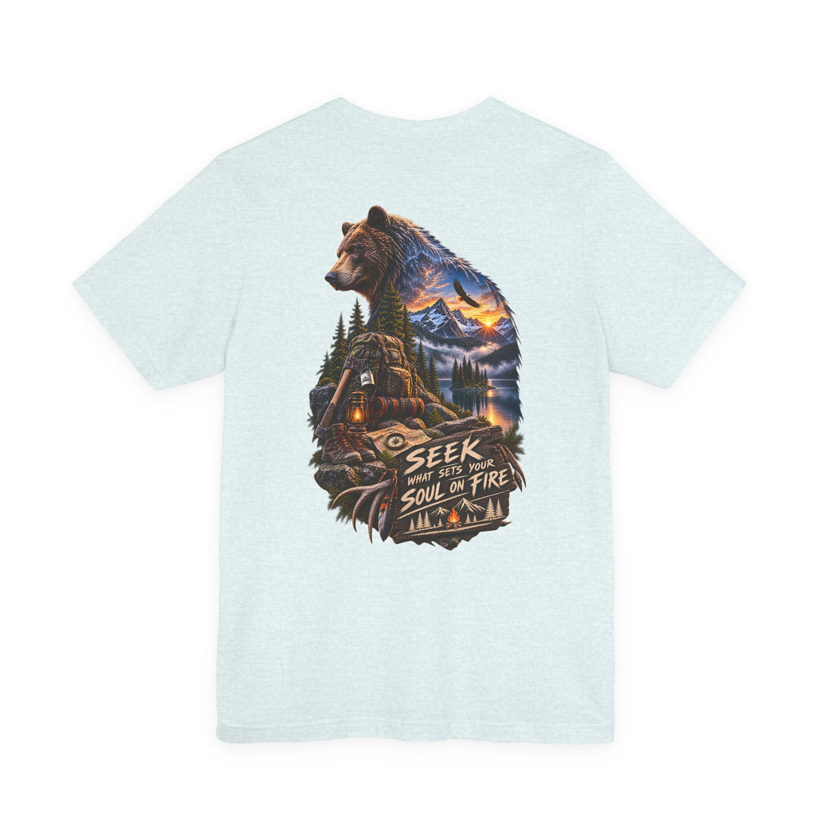 Bear Wilderness Tee — "Seek with the Soul on Fire" Outdoor Adventure T-Shirt