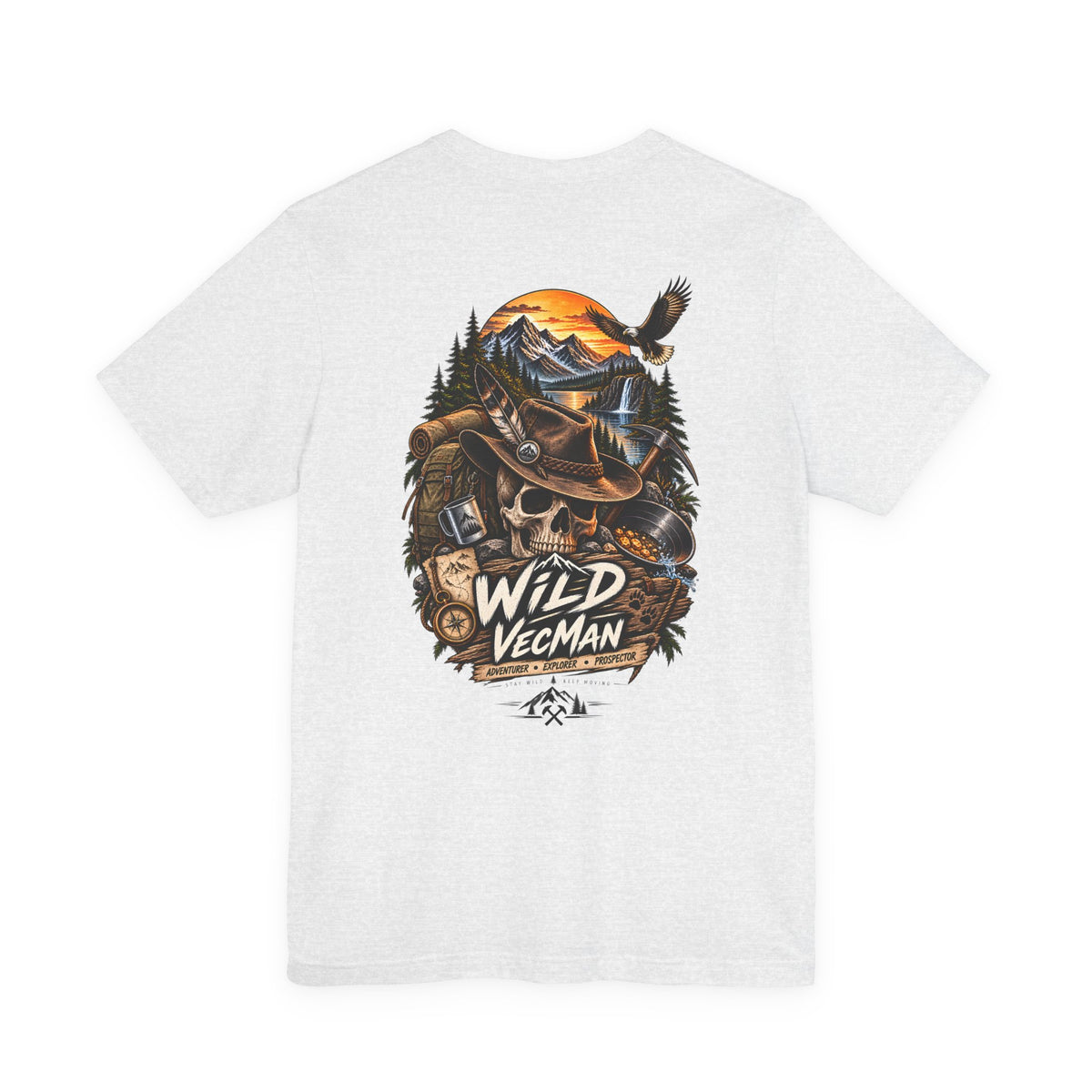 Wild VecMan Adventure T-Shirt — Outdoorsy Mountain Wildlife Graphic Tee
