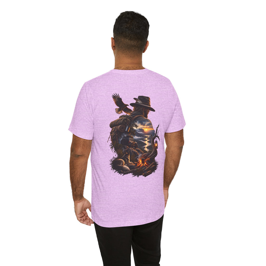 T-shirt Western Campfire — Motif silhouette de cow-boy au coucher du soleil