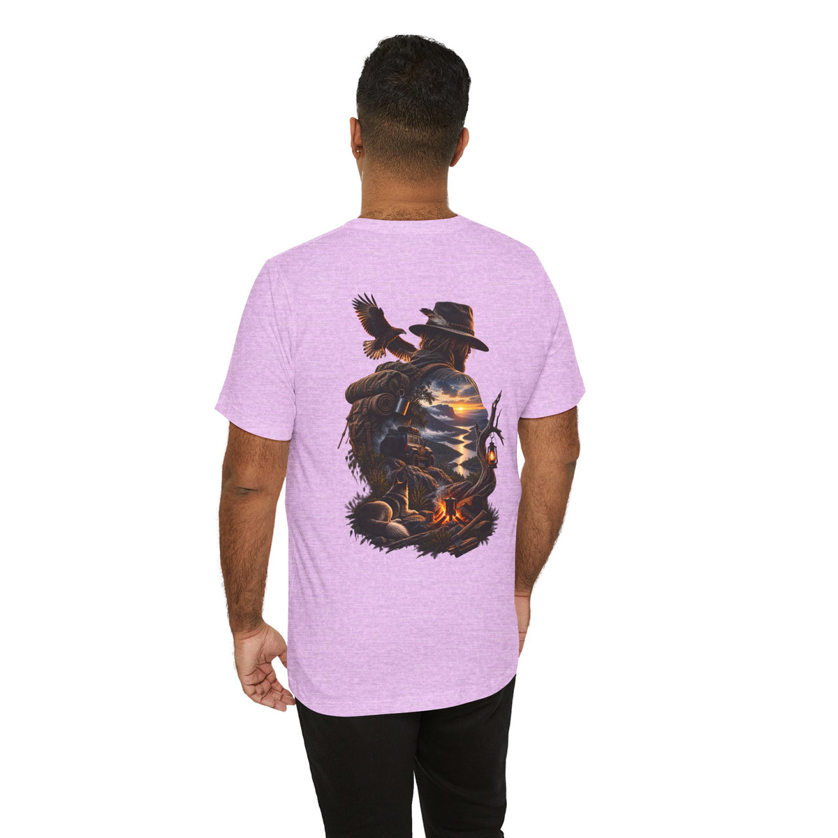 Western Campfire T-Shirt — Cowboy Silhouette Sunset Graphic