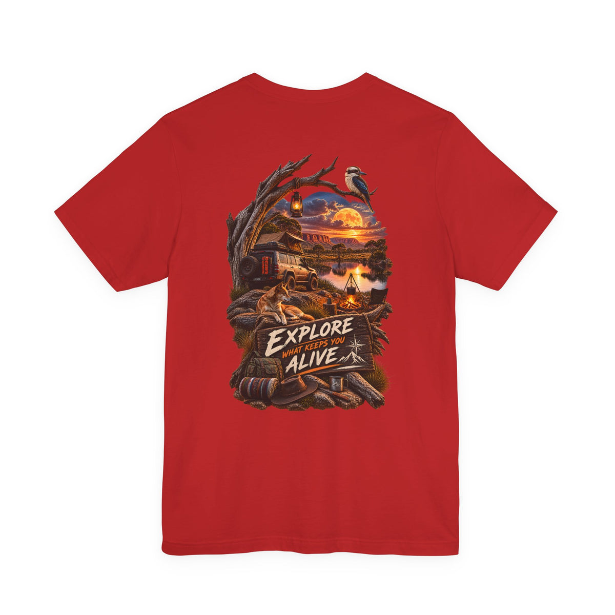 Explore Alive Adventure T-Shirt — Outdoor Camping Sunset Graphic Tee