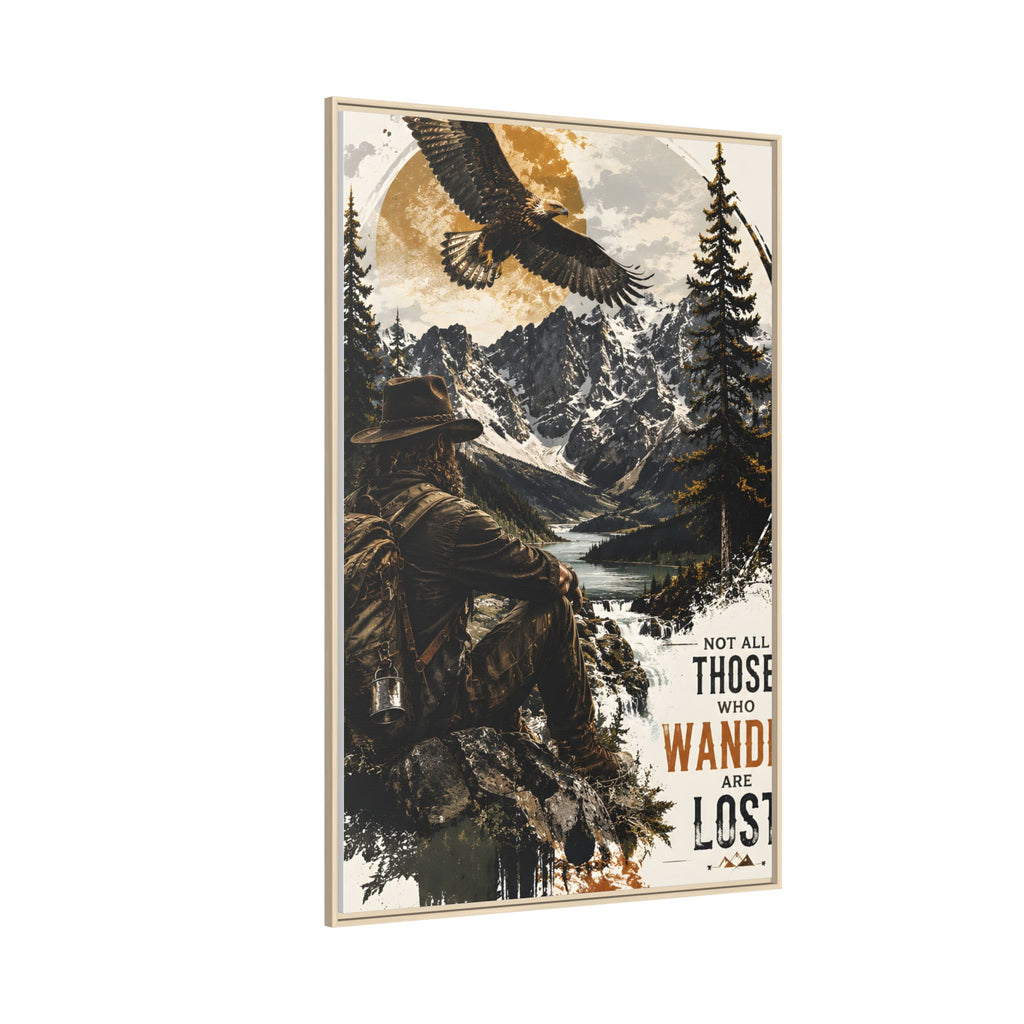 Wander Not Lost Eagle Mountain Canvas Print — Framed Matte Wall Art