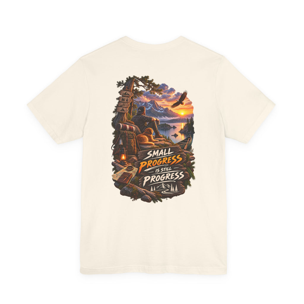 T-shirt de camping « Petit progrès reste un progrès »
