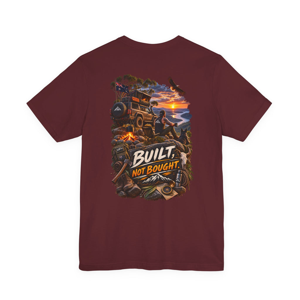 T-shirt off-road « Built Not Bought » — T-shirt graphique aventure Jeep 4x4