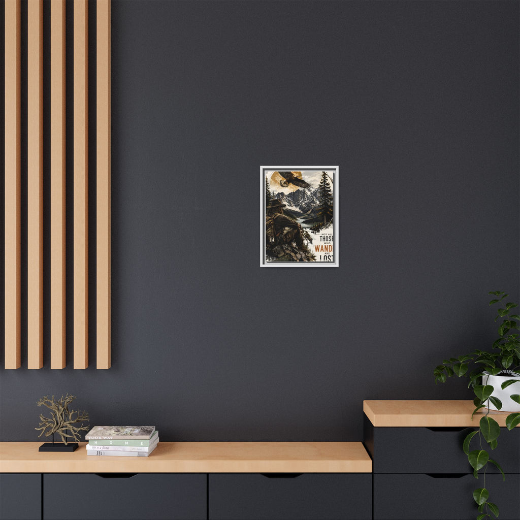 Wander Not Lost Eagle Mountain Canvas Print — Framed Matte Wall Art