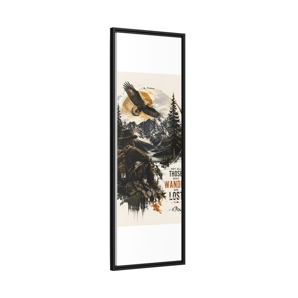 Wander Not Lost Eagle Mountain Canvas Print — Framed Matte Wall Art