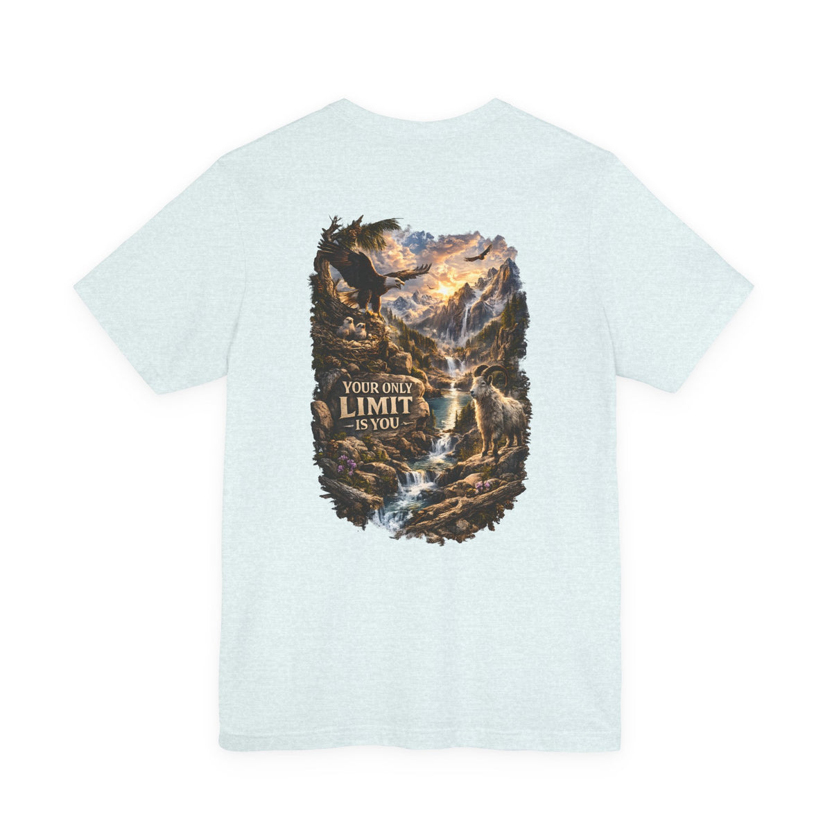Inspirational Eagle Nature Tee - "Your Only Limit is You" Back Print