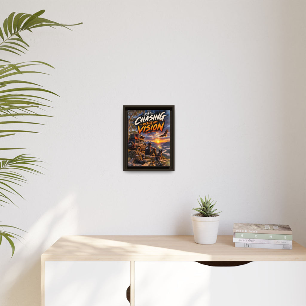 Chasing the Vision Matte Canvas Print (Framed) — Adventure Landscape Wall Art