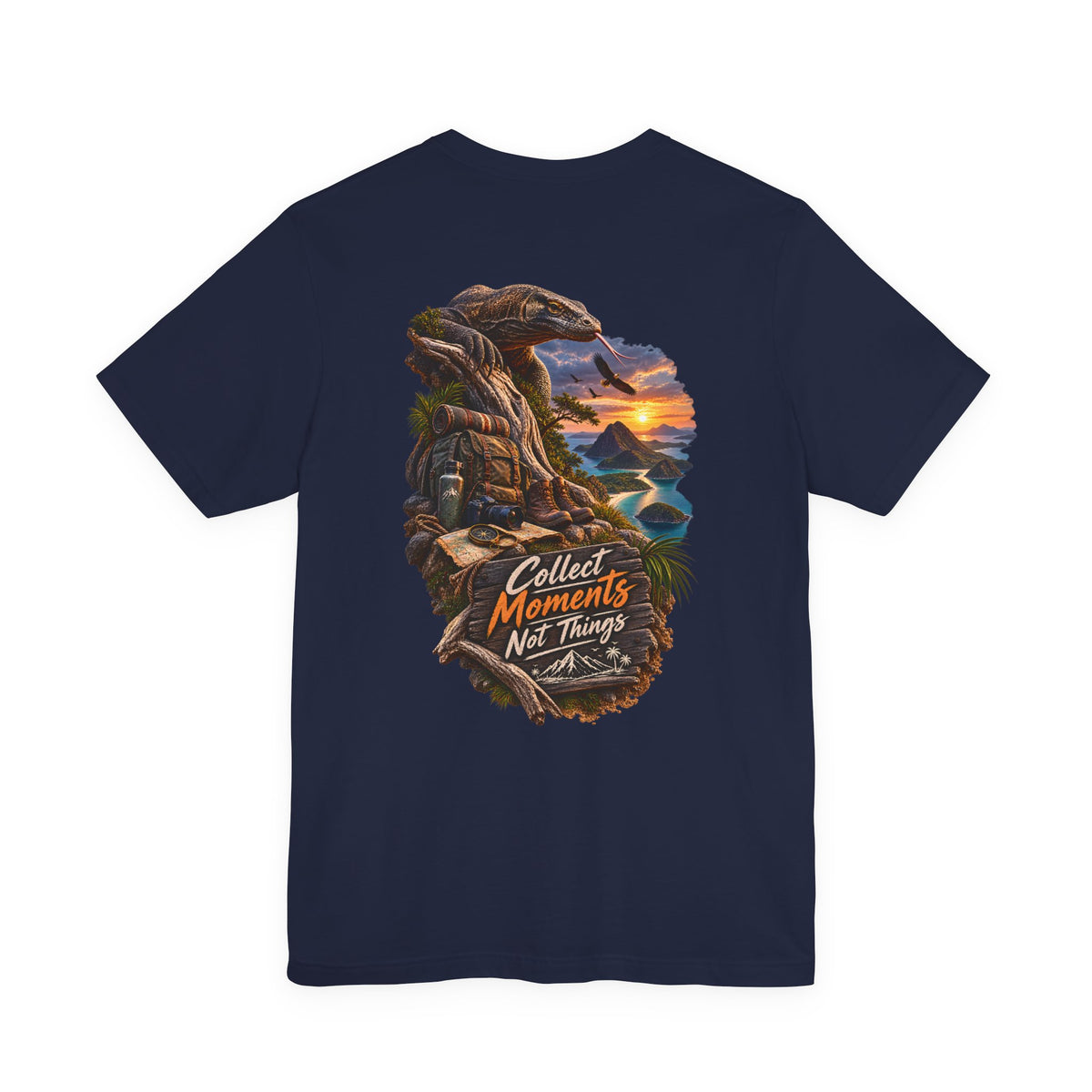 Collect Moments Not Things T‑Shirt — Adventure Sunset Landscape Tee