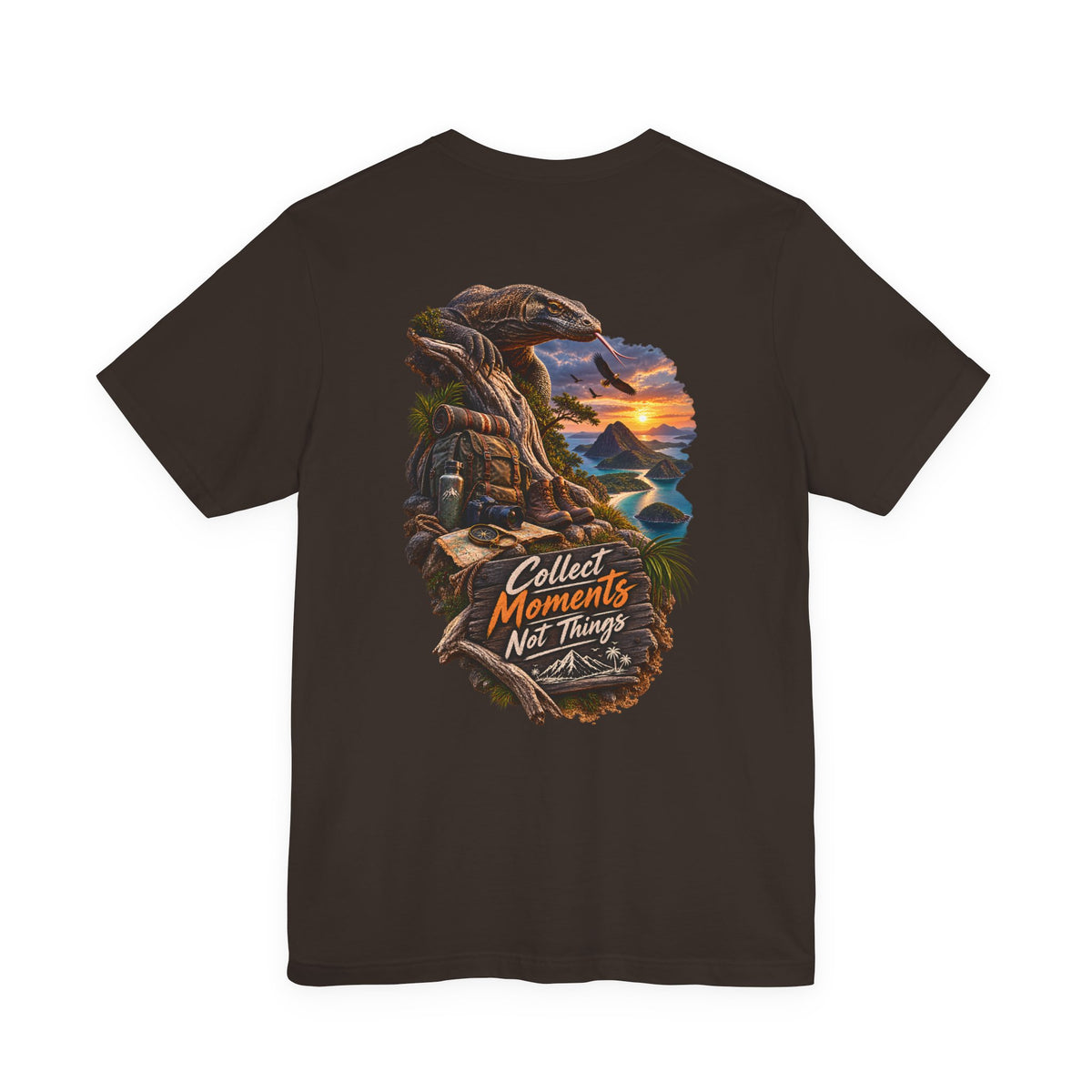 Collect Moments Not Things T‑Shirt — Adventure Sunset Landscape Tee
