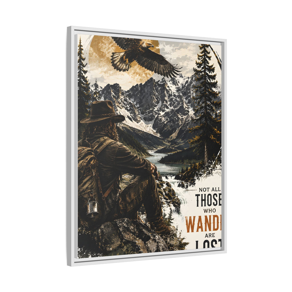 Wander Not Lost Eagle Mountain Canvas Print — Framed Matte Wall Art