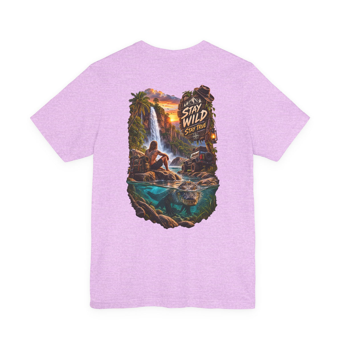 Adventure Graphic Tee — "Stay Wild" Waterfall Outdoor T-Shirt